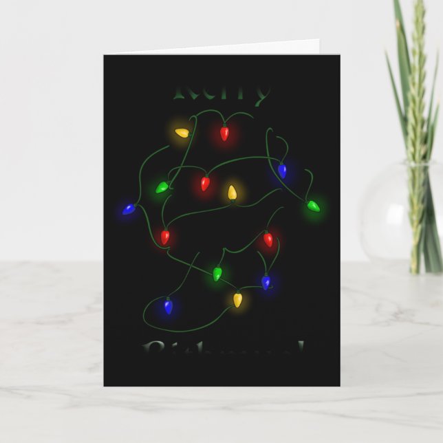 Tarjeta Festiva Navidades de Dachshund (Anverso)