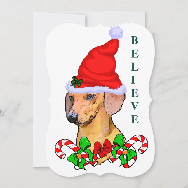 Tarjeta Festiva Navidades de Dachshund Lovers (Anverso)