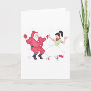 Tarjeta Festiva Navidades de danza Jive clásicos de los años 50
