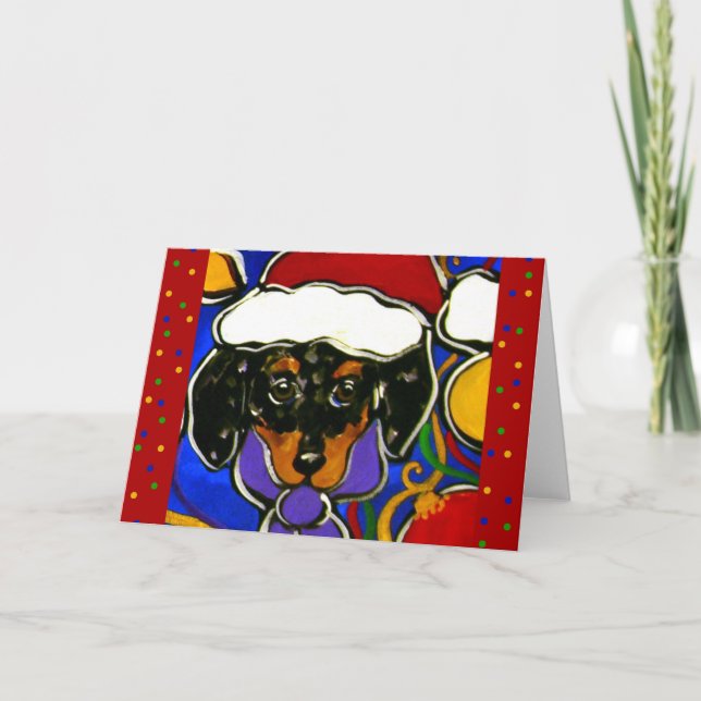 Tarjeta Festiva Navidades de Dapple Doxie (Anverso)