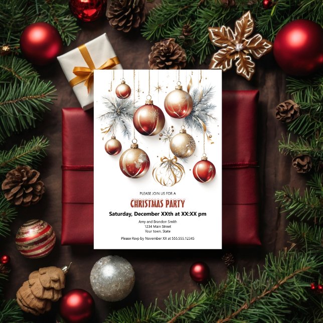 Tarjeta Festiva Navidades de decoración de Purpurinas rojos festiv (Subido por el creador)