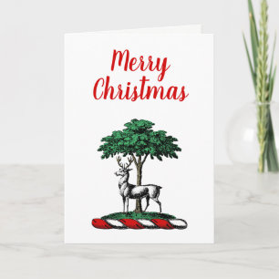 Tarjeta Festiva Navidades de Deer Stag por Emblem Escudo heráldico