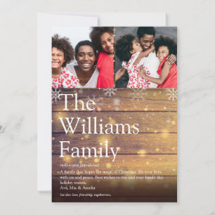 Tarjeta Festiva Navidades de definición de la familia de fotos rus