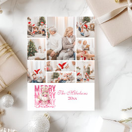 Tarjeta Festiva Navidades de desnudos rosados de la época fotográf