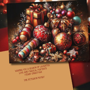 Tarjeta Festiva Navidades de dibujo de álbumes dan adorno de golos