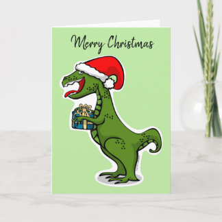 Tarjeta Festiva Navidades de Dino T-rex