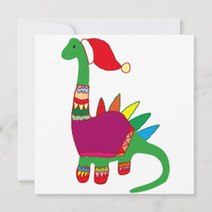 Tarjeta Festiva Navidades de dinosaurios