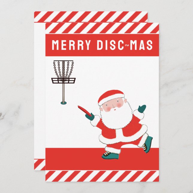 Tarjeta Festiva Navidades de discos de golf (Anverso / Reverso)