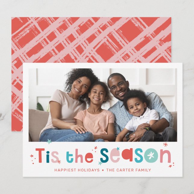 Tarjeta Festiva NAVIDADES de diversión de HOLIDAY PHOTO cita esta  (Anverso / Reverso)