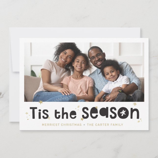 Tarjeta Festiva NAVIDADES de diversión de HOLIDAY PHOTO cita esta  (Anverso)