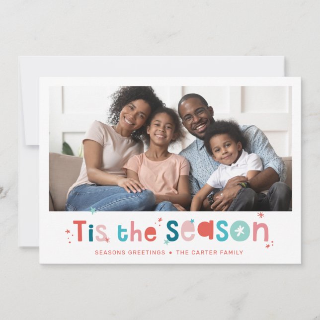 Tarjeta Festiva NAVIDADES de diversión de HOLIDAY PHOTO cita esta  (Anverso)