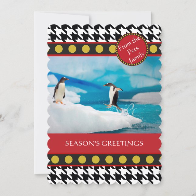 Tarjeta Festiva Navidades de Dogtooth, Houndstoth (Anverso)