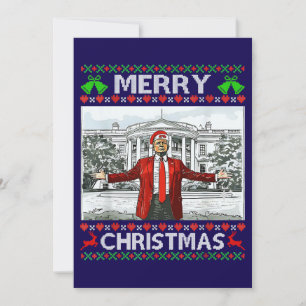 Tarjeta Festiva Navidades de Donald Trump graciosos Santa Hat