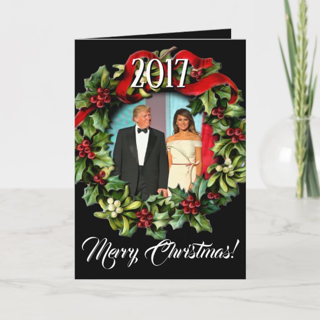 Tarjeta Festiva navidades de Donald Trump y Melania en 2017 (Anverso)