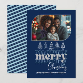 Tarjeta Festiva Navidades de Doodle Retro Moderno Nórdico Foto