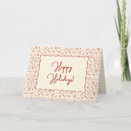 Tarjeta Festiva Navidades De Doodle Rojo De Mano Dibujados A Mano