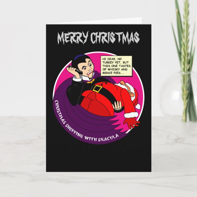 Tarjeta Festiva Navidades de Drácula (Anverso)