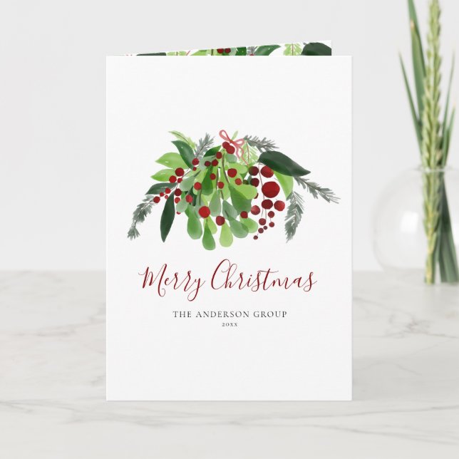 Tarjeta Festiva Navidades de ecologización de empresas Red Berries (Anverso)