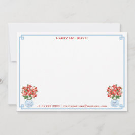 Tarjeta Festiva Navidades de Elegant Lady Red Poinsettia Ginger Ja