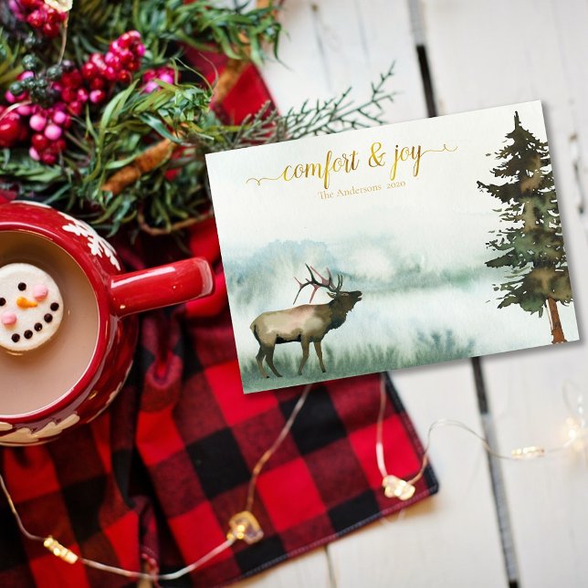 Tarjeta Festiva Navidades de Elk Rustic (Subido por el creador)