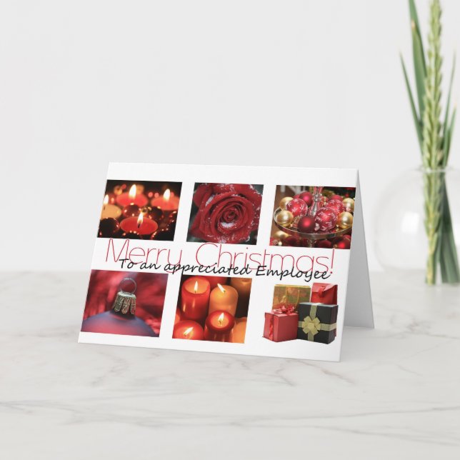 Tarjeta Festiva Navidades de empleo rojo, negro y blanco invierno (Anverso)