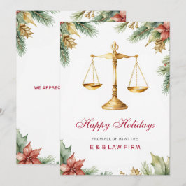 Tarjeta Festiva Navidades de empresas de abogados Gold Justice Sca