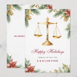Tarjeta Festiva Navidades de empresas de abogados Gold Justice Sca