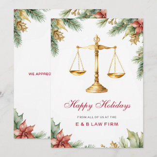 Tarjeta Festiva Navidades de empresas de abogados Gold Justice Sca