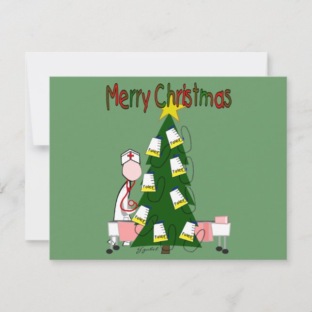 Tarjeta Festiva Navidades de enfermería diseñan "Feliz Navidad" (Anverso)