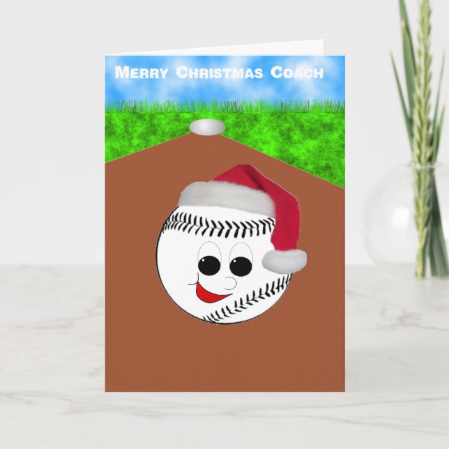 Tarjeta Festiva navidades de entrenadores de béisbol (Anverso)