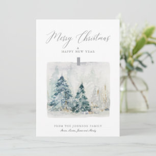 Tarjeta Festiva Navidades de Escena de Nieve Escarcha de Invierno