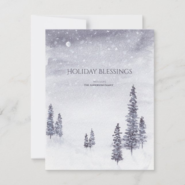 Tarjeta Festiva Navidades de escenas pacíficas de invierno de colo (Anverso)