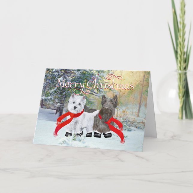 Tarjeta Festiva Navidades de Escocia Occidental (Anverso)