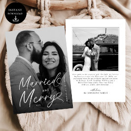 Tarjeta Festiva Navidades de escritura casados y casados modernos
