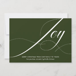 Tarjeta Festiva Navidades de escritura de joy verde moderno