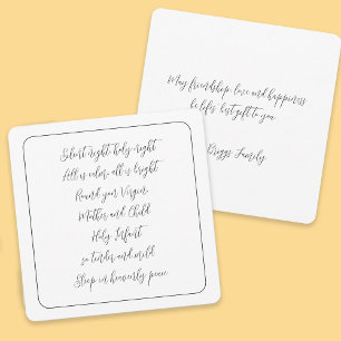 Tarjeta Festiva Navidades de escritura de letras de villancicos no