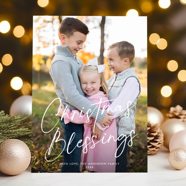 Tarjeta Festiva Navidades de escritura de Moda moderna bendicen un (Subido por el creador)