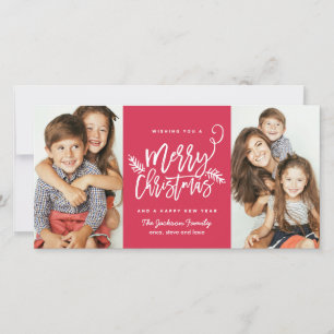 Tarjeta Festiva Navidades de escritura de pincel moderno Holiday 2