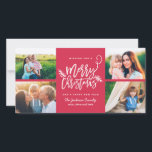 Tarjeta Festiva Navidades de escritura de pincel moderno Holiday 4<br><div class="desc">Haga una declaración impresionante esta temporada navideña con esta elegante tarjeta fotográfica de vacaciones 4 con "Feliz Navidad" en un tipo de letra de guión de broche. Comprar nuestra tienda online para más piezas en este diseño!</div>