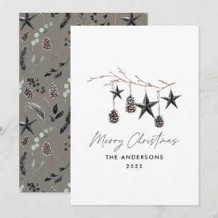 Tarjeta Festiva Navidades de escritura elegantes de Black Moderdi