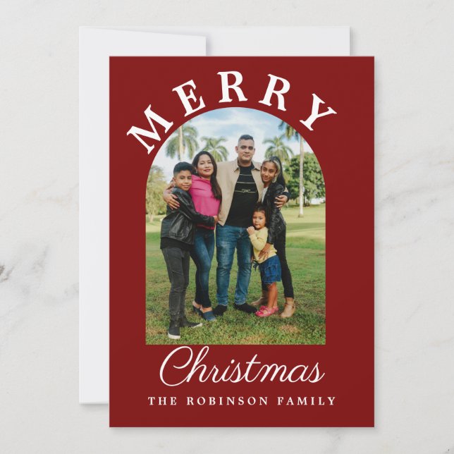 Tarjeta Festiva Navidades de escritura moderna de arte fotográfico (Anverso)