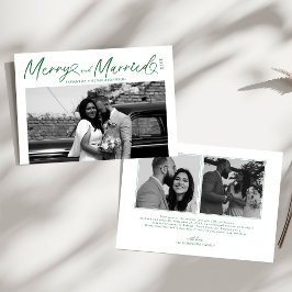 Tarjeta Festiva Navidades de escritura modernos y casados recién c