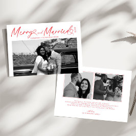 Tarjeta Festiva Navidades de escritura modernos y casados recién c
