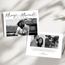 Tarjeta Festiva Navidades de escritura modernos y casados recién c