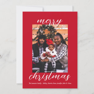 Tarjeta Festiva Navidades de escritura modernos y elegante familia