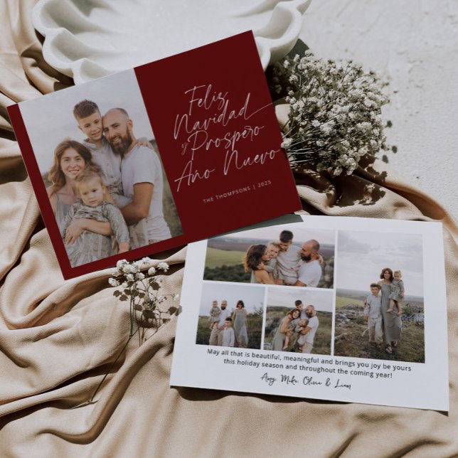 Tarjeta Festiva Navidades de escritura navideña rojo moderno (Subido por el creador)