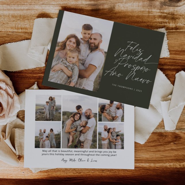 Tarjeta Festiva Navidades de escritura navideña verde moderno (Subido por el creador)