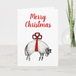 Tarjeta Festiva Navidades de Escudos de Ram Sheep de la Fleece Ban
