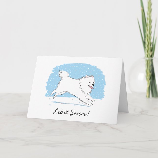 Tarjeta Festiva Navidades de Eskie Dog "Let it Snow" (Anverso)