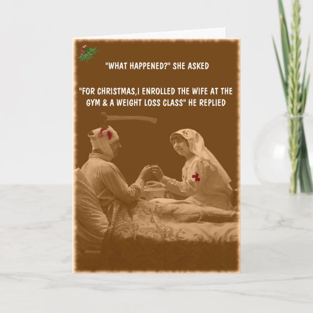 Tarjeta Festiva Navidades de esposa divertidos (Anverso)